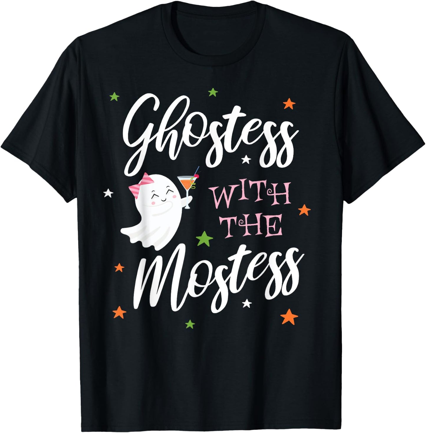 Halloween Party Ghost Ghostess with Mostess T-Shirt - T-Shirt | Black