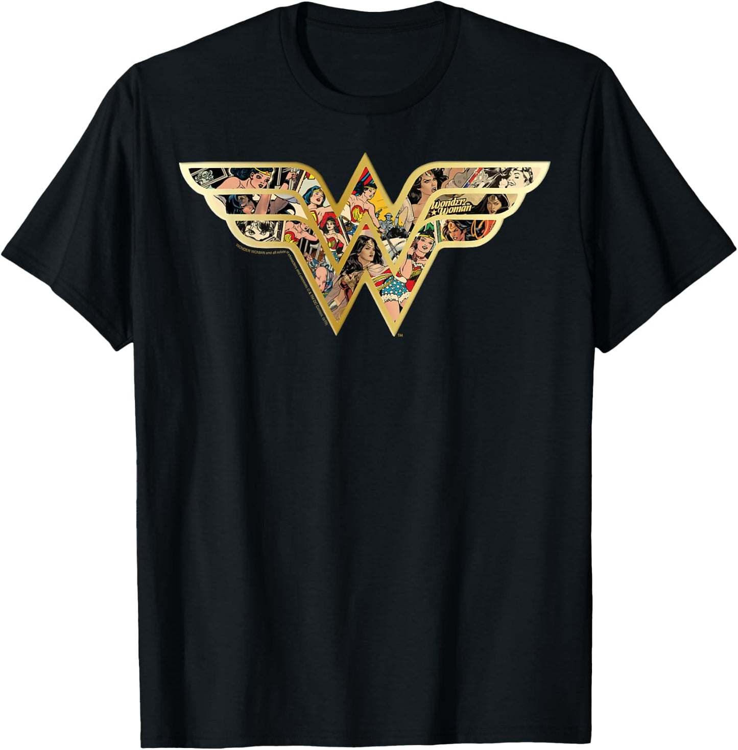 DC Comics Wonder Woman Superhero Comic Fill Logo T-Shirt - T-Shirt | Black