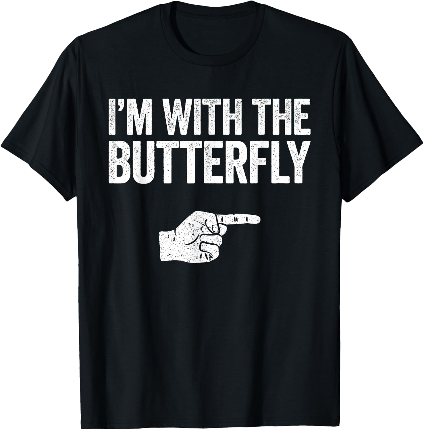 I'm With The Butterfly Matching Butterfly Shirt T-Shirt - T-Shirt | Black