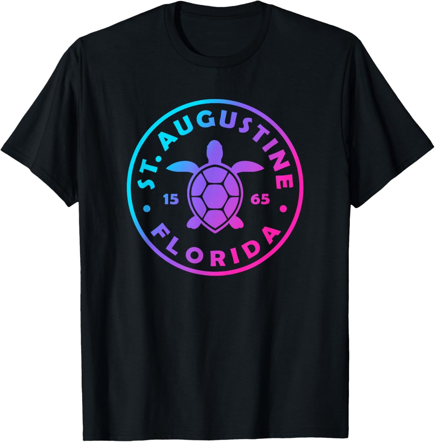 St. Augustine Florida Sea Turtle Tie Dye Beach Vacation T-Shirt - T-Shirt | Black