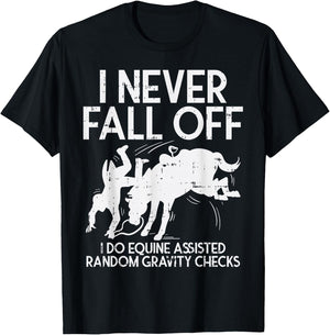 Never Fall Off Horse Funny Horseback Riding Equestrian Gift T-Shirt - T-Shirt | Black