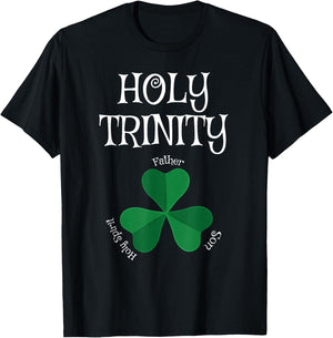 Christian St Patricks Day - Shamrock Holy Trinity T-Shirt - T-Shirt | Black