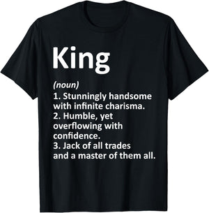King Definition Personalized Name Funny Birthday Gift T-Shirt - T-Shirt | Black