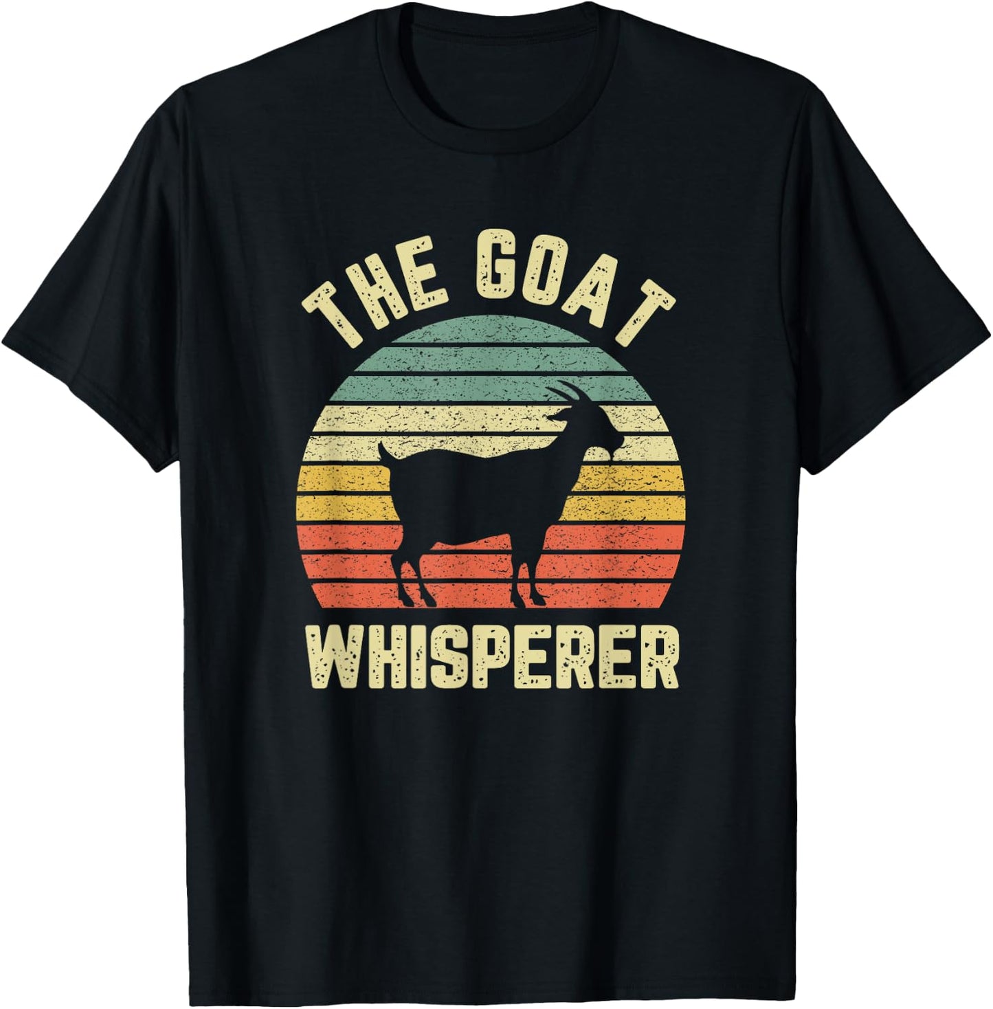 Goat Whisperer Shirt Funny Retro Vintage Goat Lover Farmer T-Shirt - T-Shirt | Black