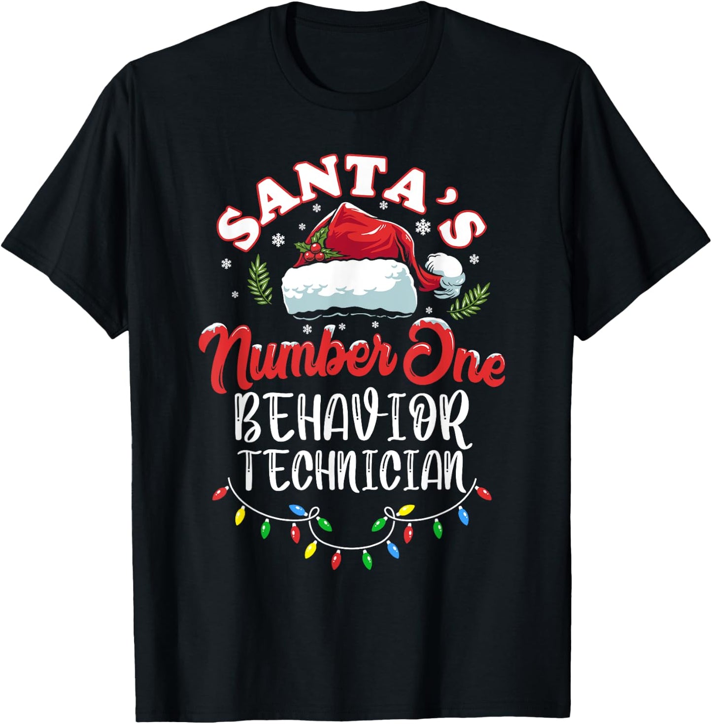 Behavior Tech Christmas Gift ABA RBT Behavior Technician T-Shirt - T-Shirt | Black