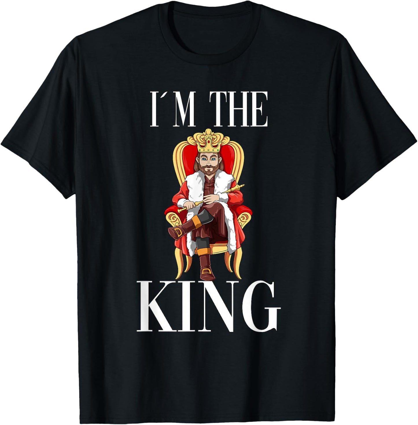 King throne scepter crown monarch nobility T-Shirt - T-Shirt | Black