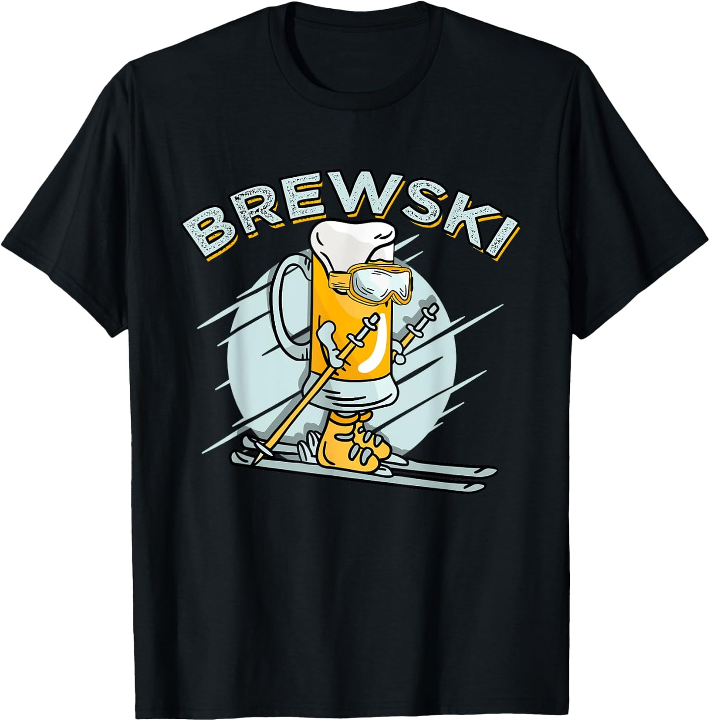Brewski - Skiing Beer for Winter Sport T-Shirt - T-Shirt | Black