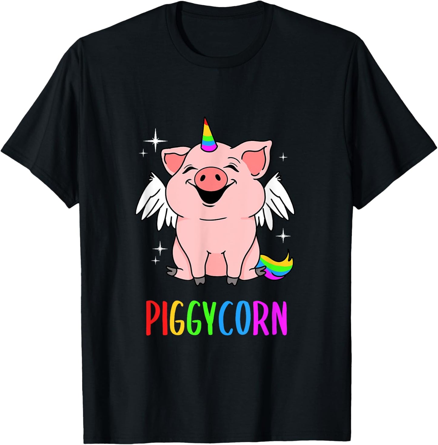 Piggycorn Pig Unicorn T-Shirt - T-Shirt | Black