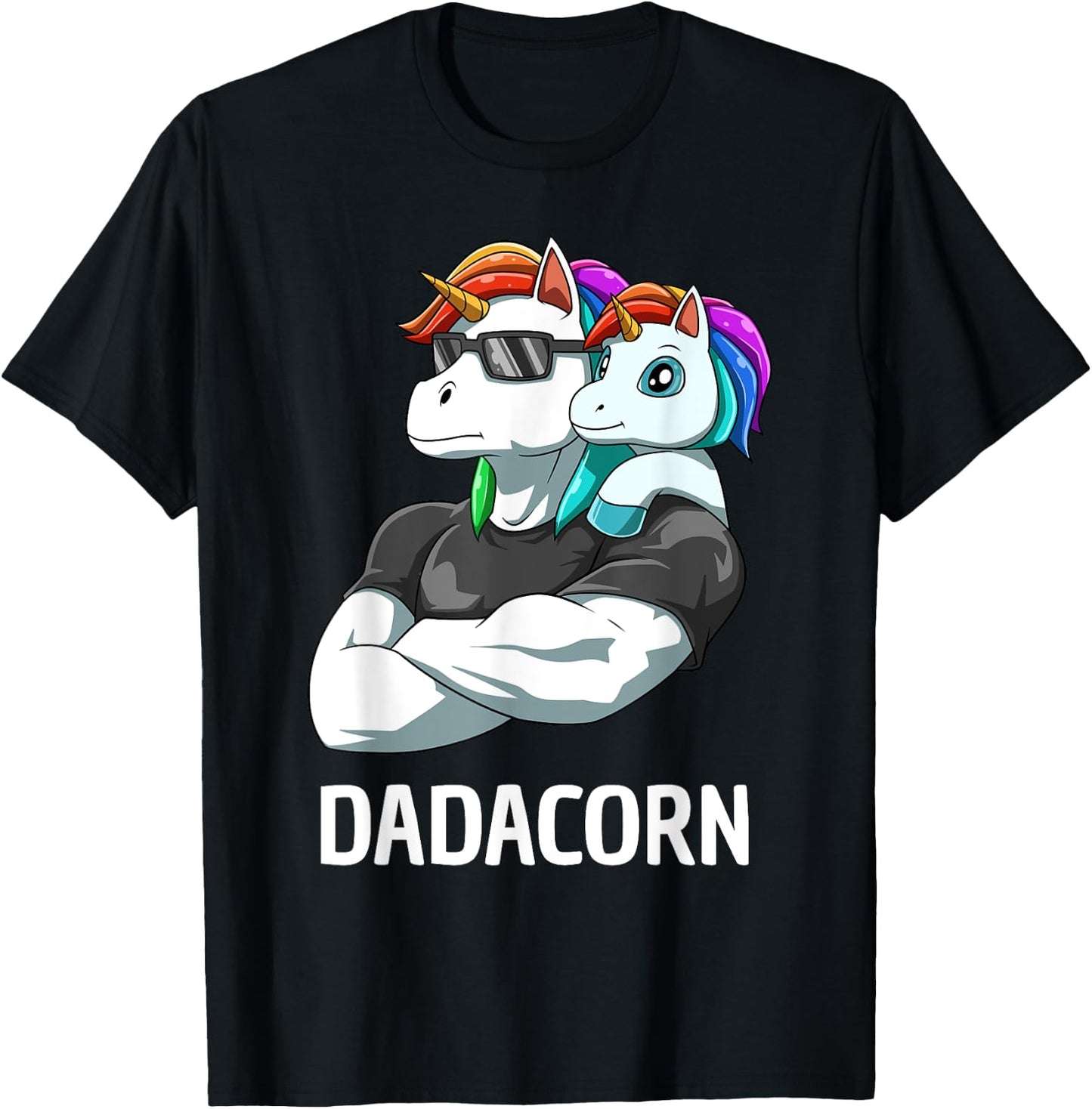 Dadacorn - Father Daughter Unicorns T-Shirt - T-Shirt | Black