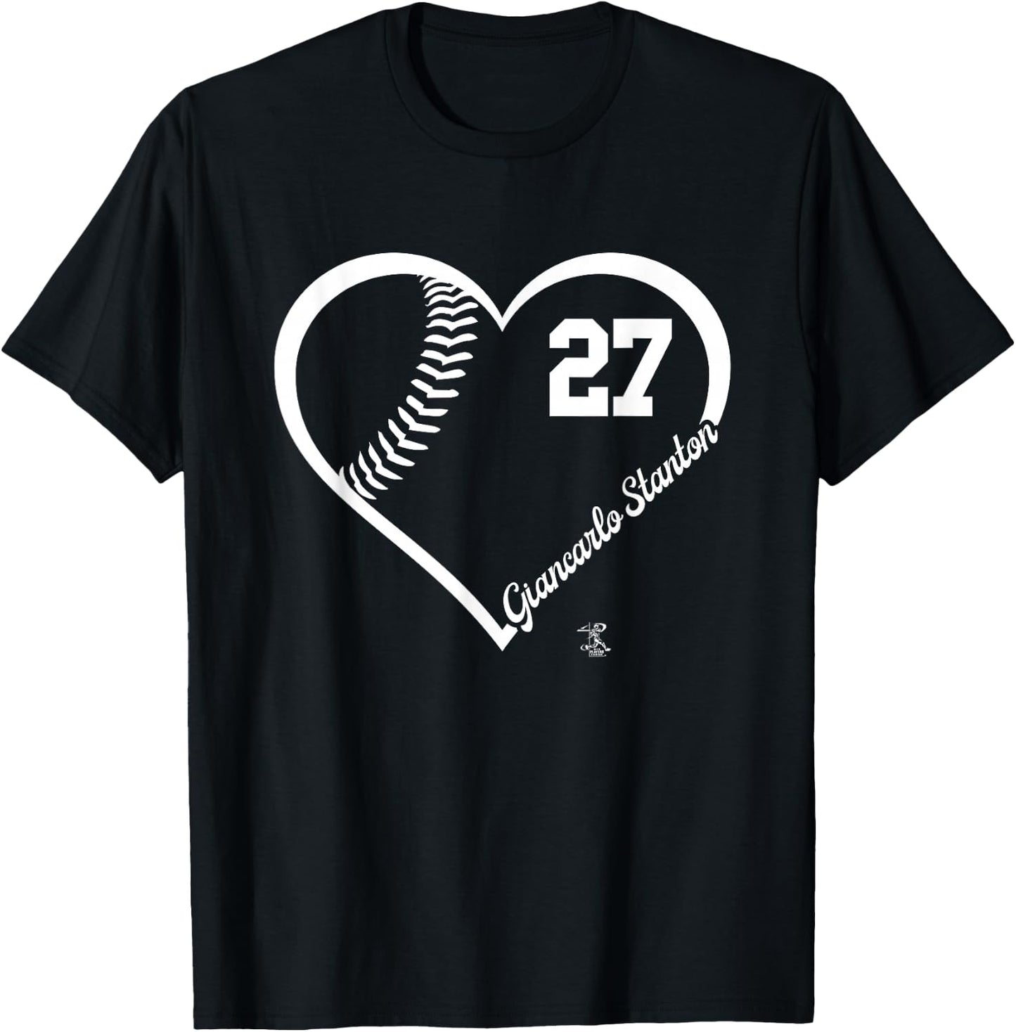 Giancarlo Stanton Player Heart Number New York MLBPA T-Shirt - T-Shirt | Black