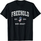 Freehold New Jersey NJ Vintage American Flag Sports Design T-Shirt - T-Shirt | Black