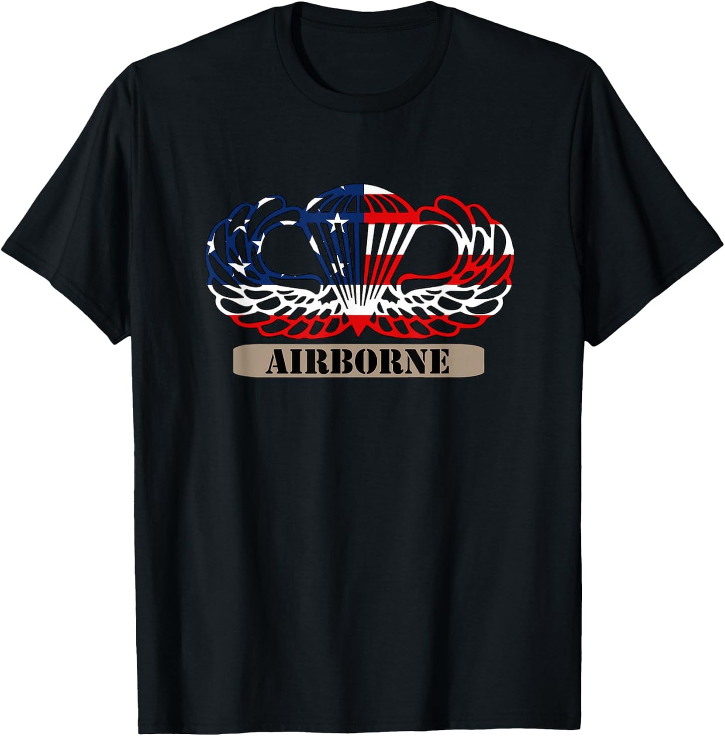 Airborne Paratrooper Jump Wings T-Shirt - T-Shirt | Black