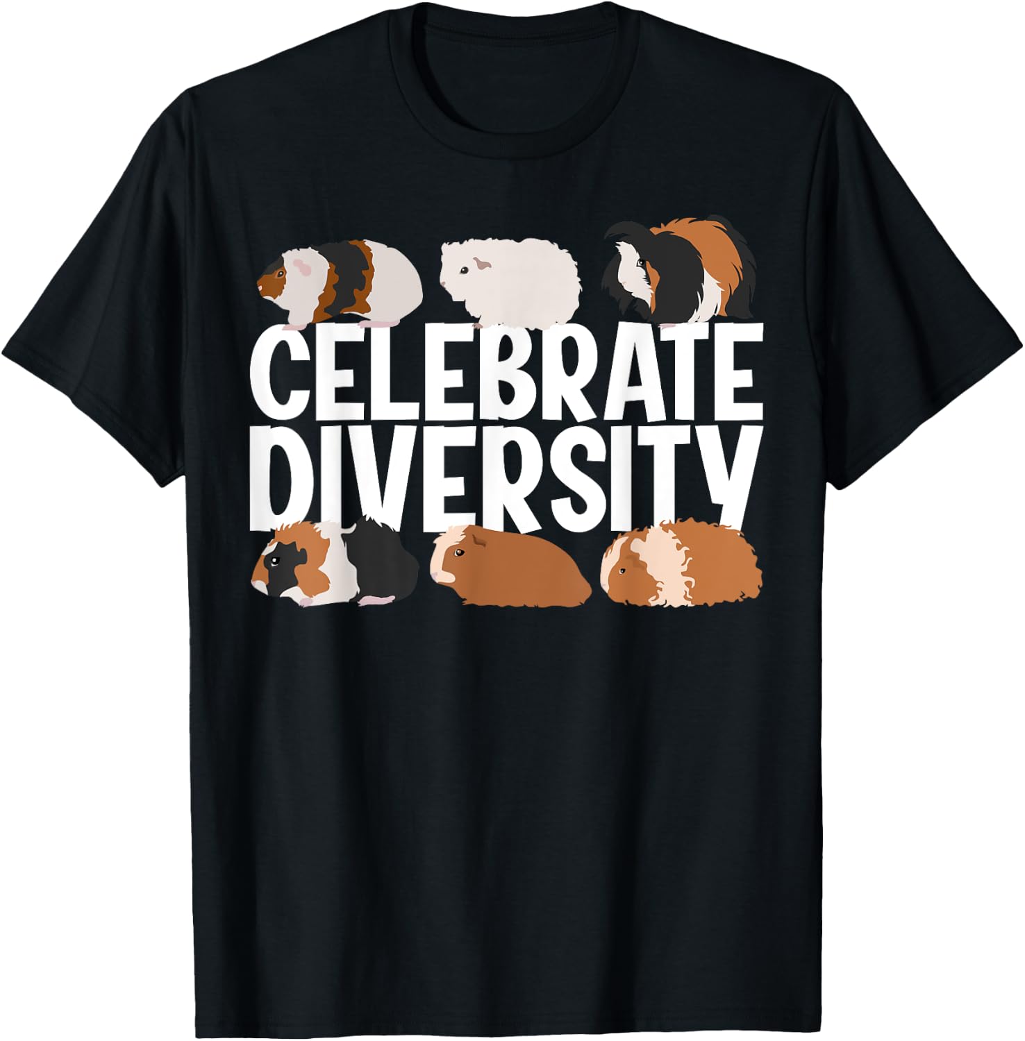 Funny Celebrate Diversity Cute Guinea Pig Gift Women T-Shirt - T-Shirt | Black