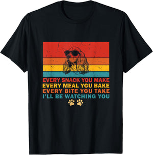 Every Snack You Make Cocker Spaniel Funny Dog Retro Vintage T-Shirt - T-Shirt | Black