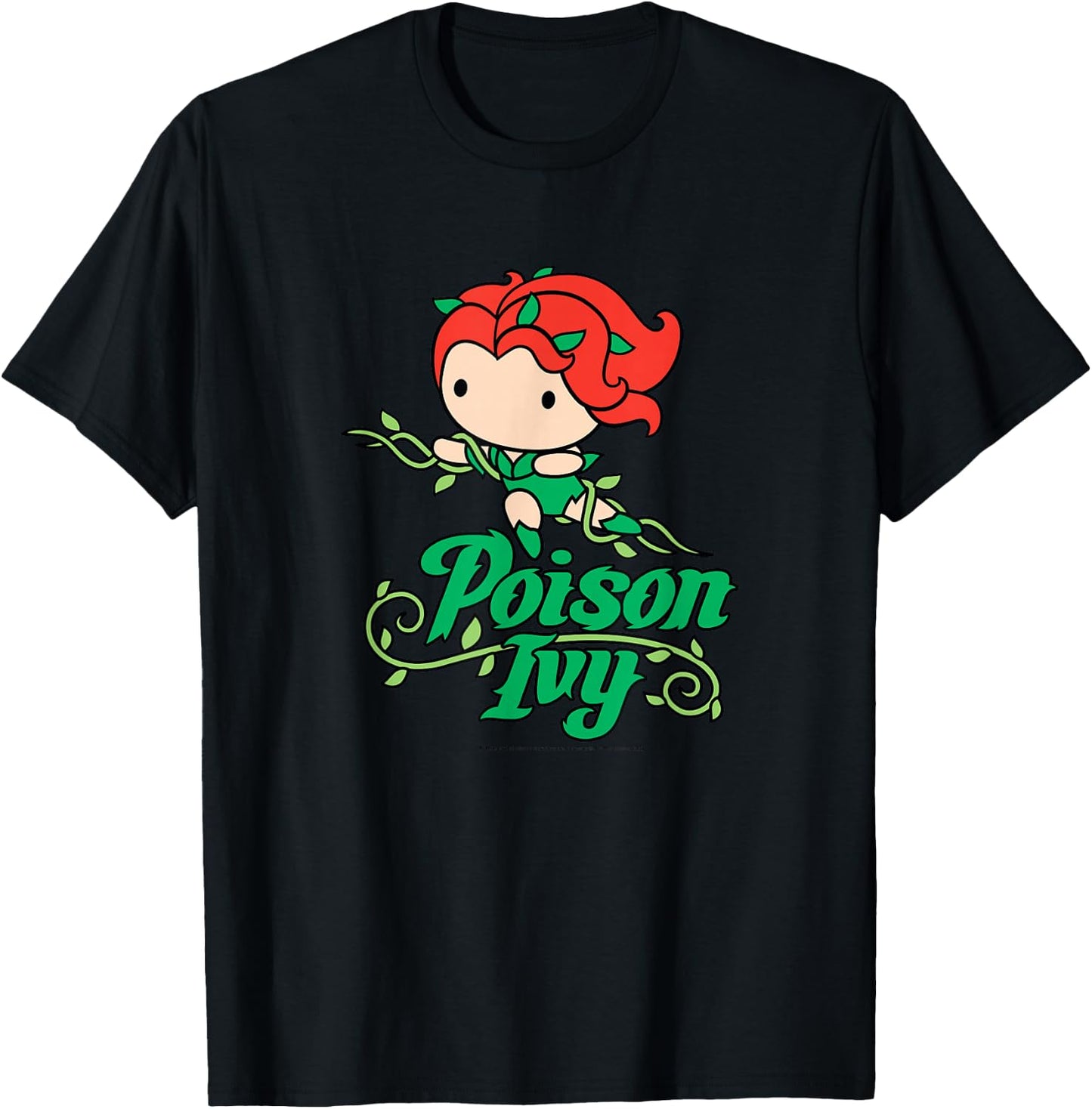 DC Comics Earth Day Poison Ivy with Vines Cartoon Style T-Shirt - T-Shirt | Black