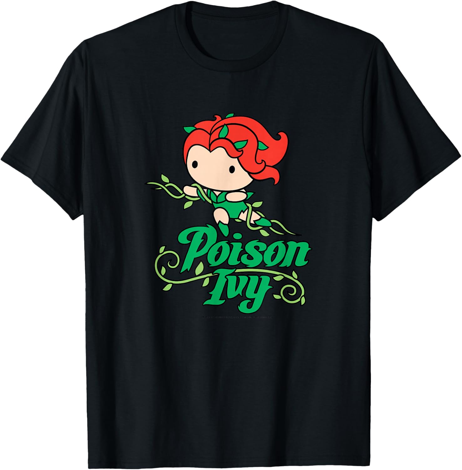 DC Comics Earth Day Poison Ivy with Vines Cartoon Style T-Shirt - T-Shirt | Black