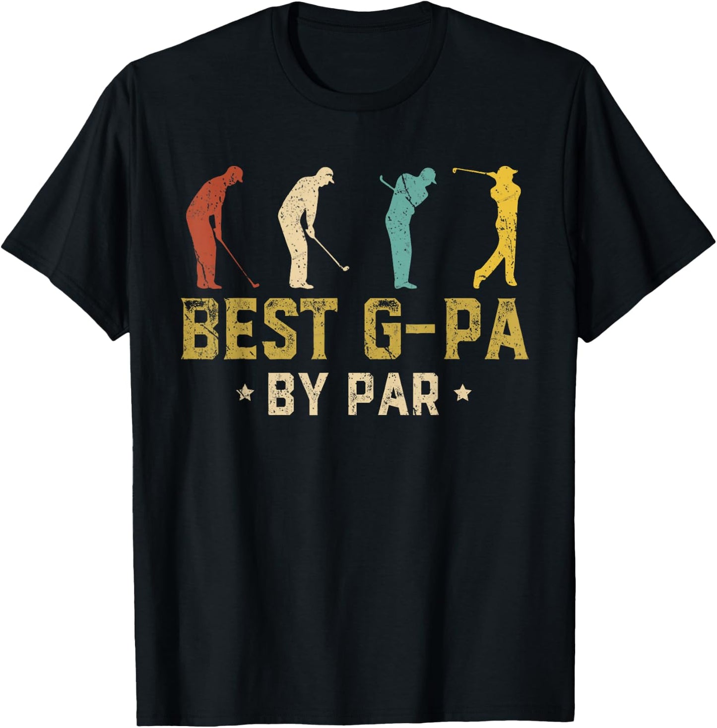 Funny Best G-Pa By Par Father's Day Gifts Golf T-Shirt - T-Shirt | Black