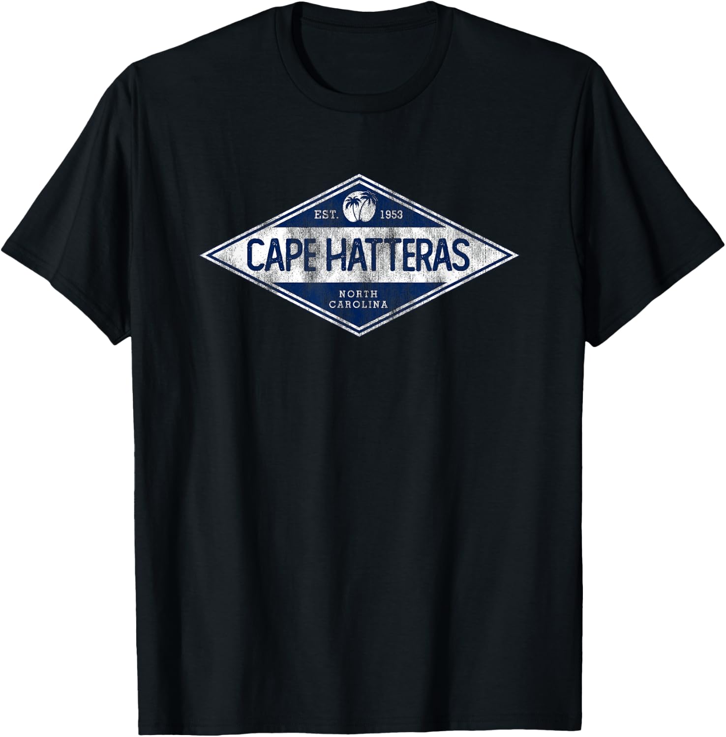 Vintage Cape Hatteras North Carolina Retro Badge Souvenir T-Shirt - T-Shirt | Black