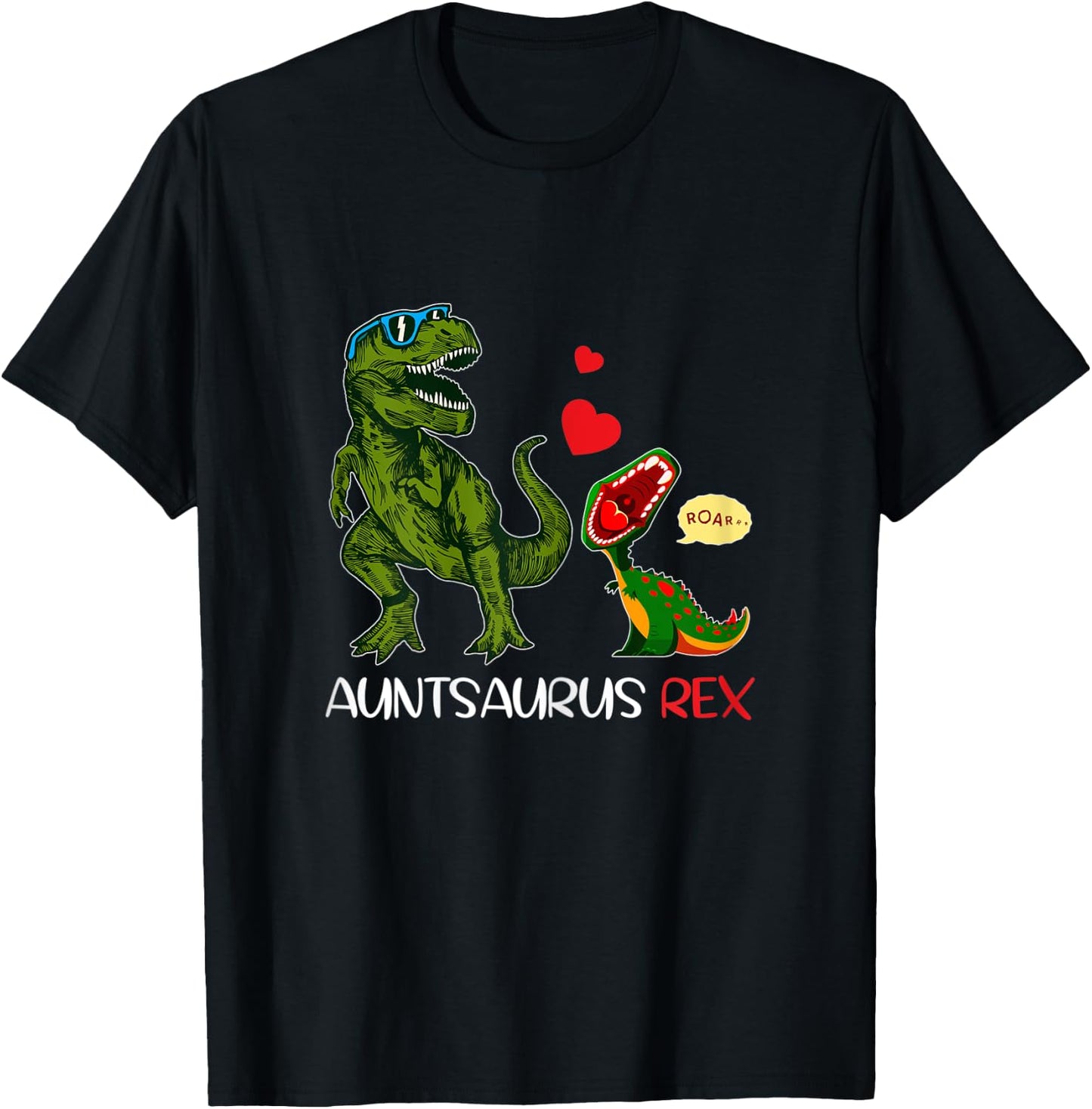 Auntie Saurus Rex Auntsaurus Dinosaur s Aunties T-Shirt - T-Shirt | Black
