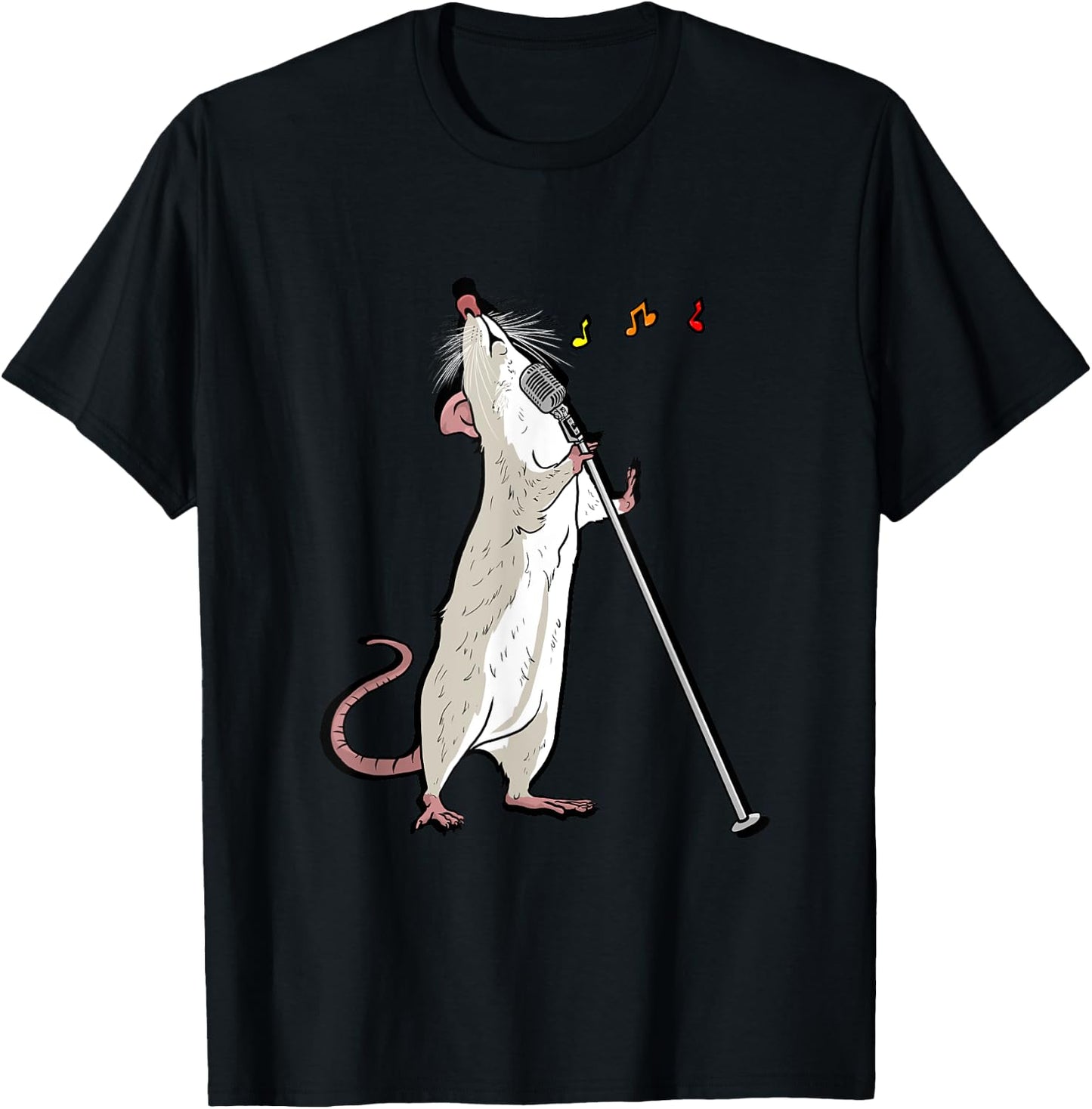 White singing rat Gift rodents and rat friends T-Shirt - T-Shirt | Black