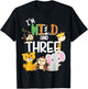 I'm Wild and Three Zoo Theme Birthday Safari Jungle Animals T-Shirt - T-Shirt | Black