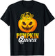 Vintage Pumpkin Queen Funny Pumpkin Couple Costume Halloween T-Shirt - T-Shirt | Black