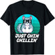 Just Chin Chillin Funny Chinchilla Lovers Kawaii Chinchillin T-Shirt - T-Shirt | Black