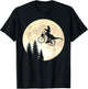 Funny T-Rex Cycling On A Bicycle to Moon T-Shirt - T-Shirt | Black