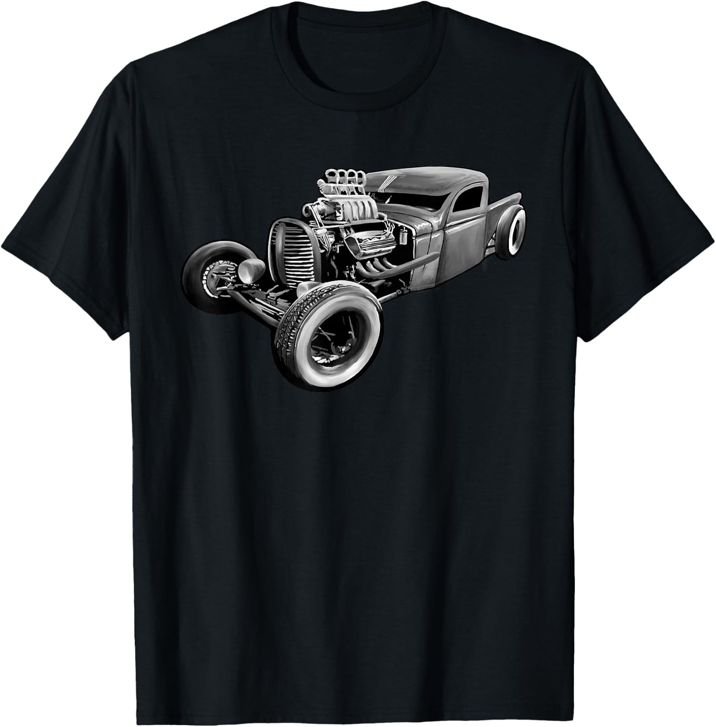 Rust Bucket Outline Funny Hot Retro Rod Diesel Cars Gift Men T-Shirt - T-Shirt | Black