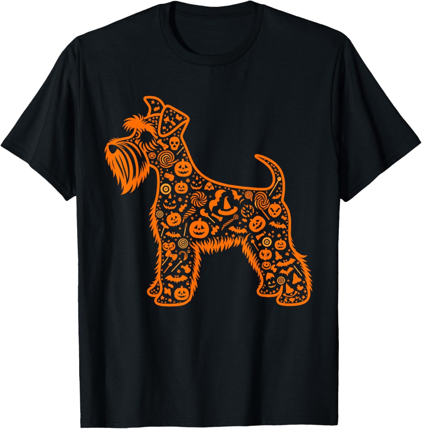 Pumpkin Miniature Schnauzer Candy Halloween Kids T-Shirt - T-Shirt | Black