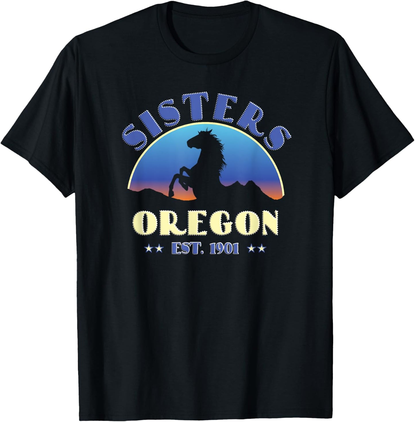 Sisters, Oregon OR Wild Horse T-Shirt - T-Shirt | Black