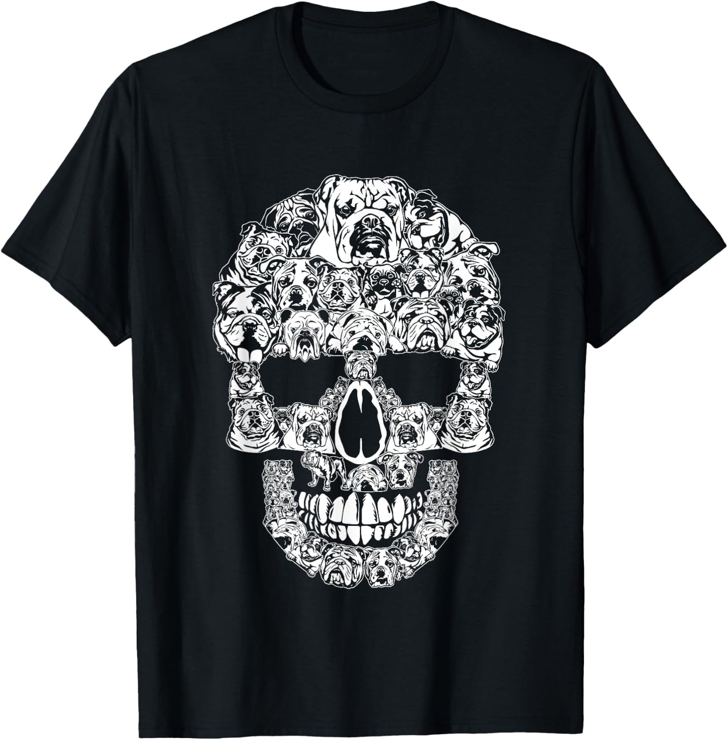 Funny Halloween English Bulldog Skull Dog Lover Costume Men Women T-Shirt - T-Shirt | Black