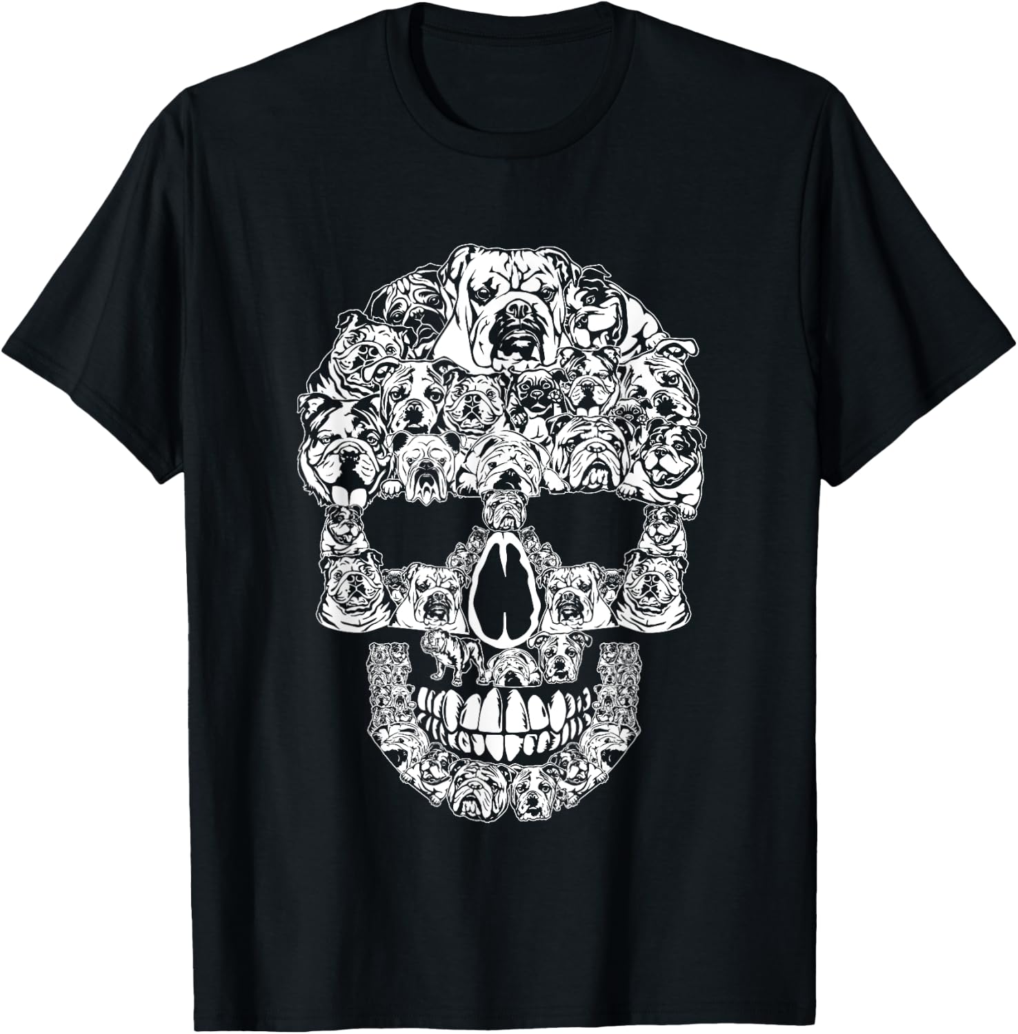 Funny Halloween English Bulldog Skull Dog Lover Costume Men Women T-Shirt - T-Shirt | Black