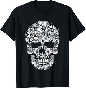 Funny Halloween English Bulldog Skull Dog Lover Costume Men Women T-Shirt - T-Shirt | Black