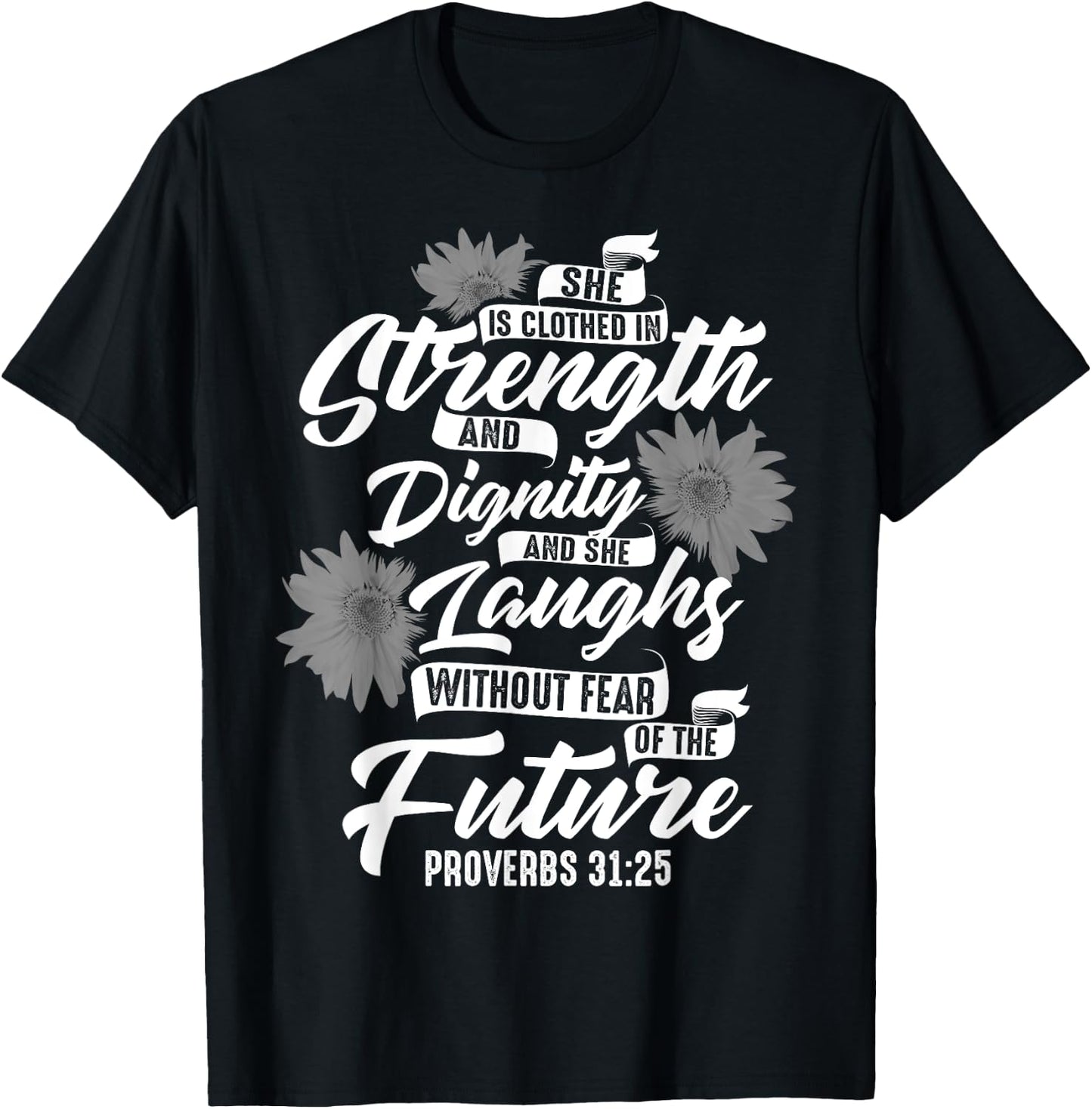 Cute Christian Sunflower Gift | Best Religious Women Moms T-Shirt - T-Shirt | Black