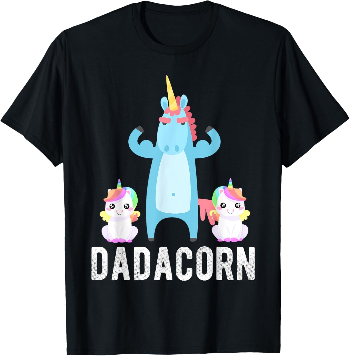 Dadacorn, Funny Unicorn Lover for Papa Dad and Kid T-Shirt - T-Shirt | Black