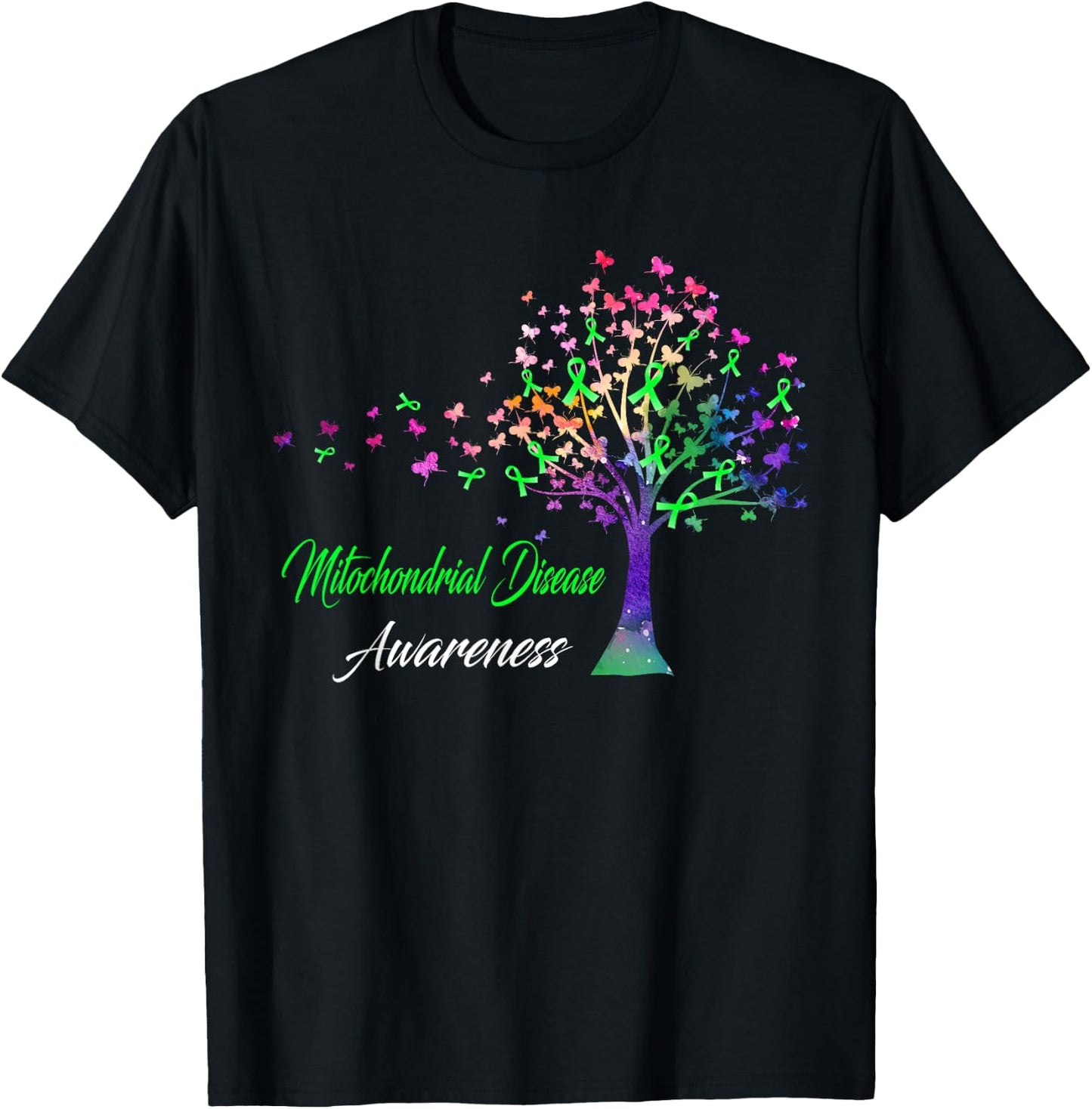 Tree Ribbon Mitochondrial Disease Awareness T-Shirt - T-Shirt | Black