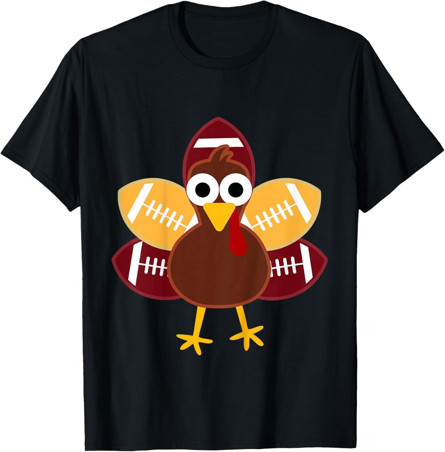 Turkey Football Toddler Boy Thanksgiving Baby Funny T-Shirt - T-Shirt | Black