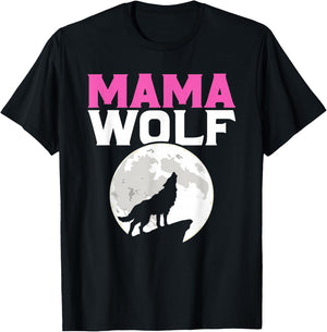 Mama Wolf T-Shirt - T-Shirt | Black