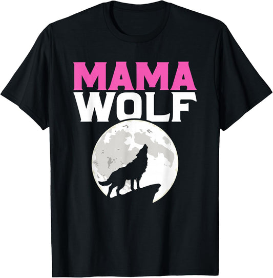 Mama Wolf T-Shirt - T-Shirt | Black