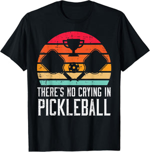 Theres No Crying In Pickleball Pickle Ball Men Women Kids T-Shirt - T-Shirt | Black