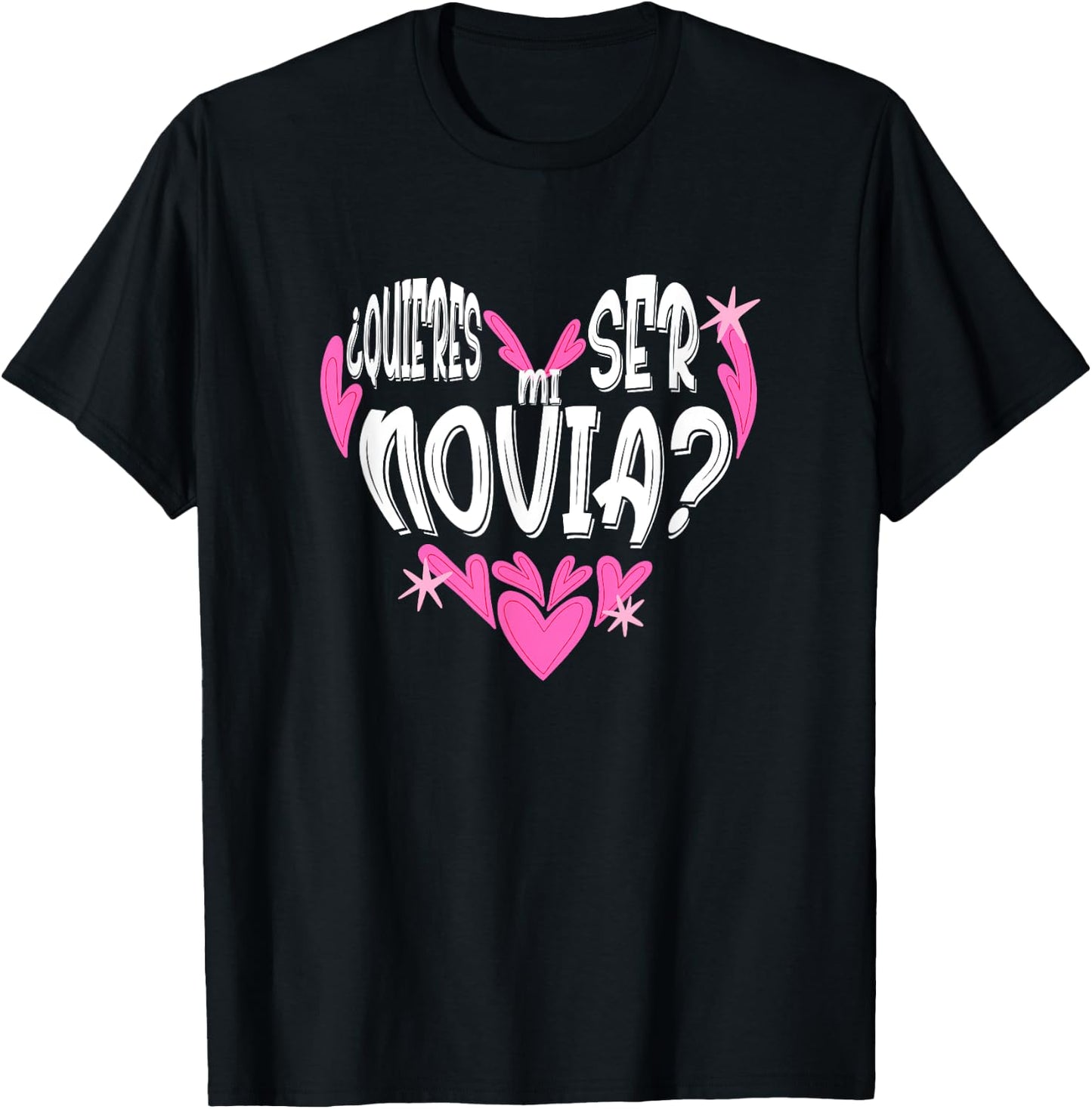 Quieres ser mi novia Valentines San Valentin Dia Amor T-Shirt - T-Shirt | Black