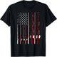 Fishing Pole American Flag 4th Of July Patriotic Men Women T-Shirt - T-Shirt | Black