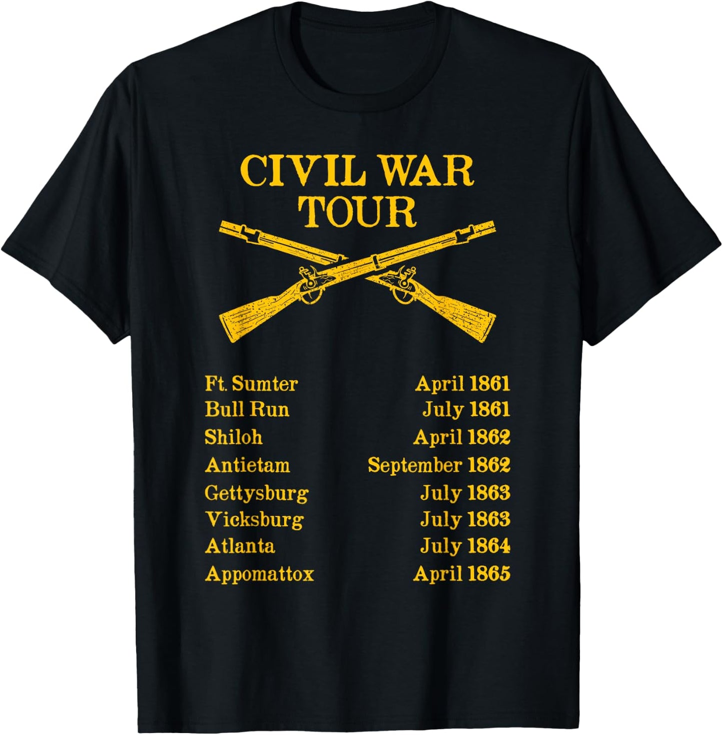 Civil war tour - civil war reenactment T-Shirt - T-Shirt | Black