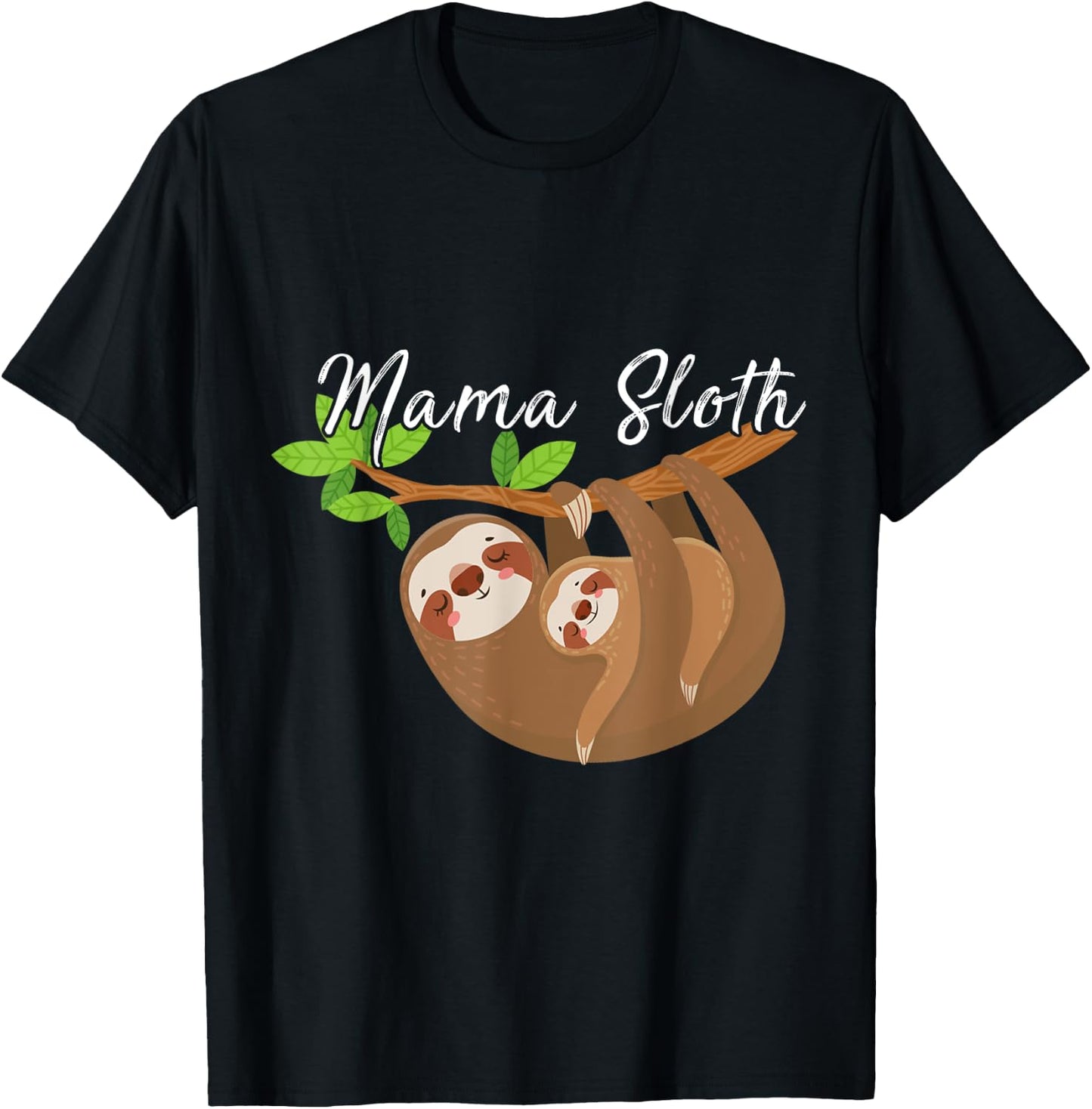 Mama Sloth Wildlife Animal Zoo Keeper Pet Mom T-Shirt - T-Shirt | Black
