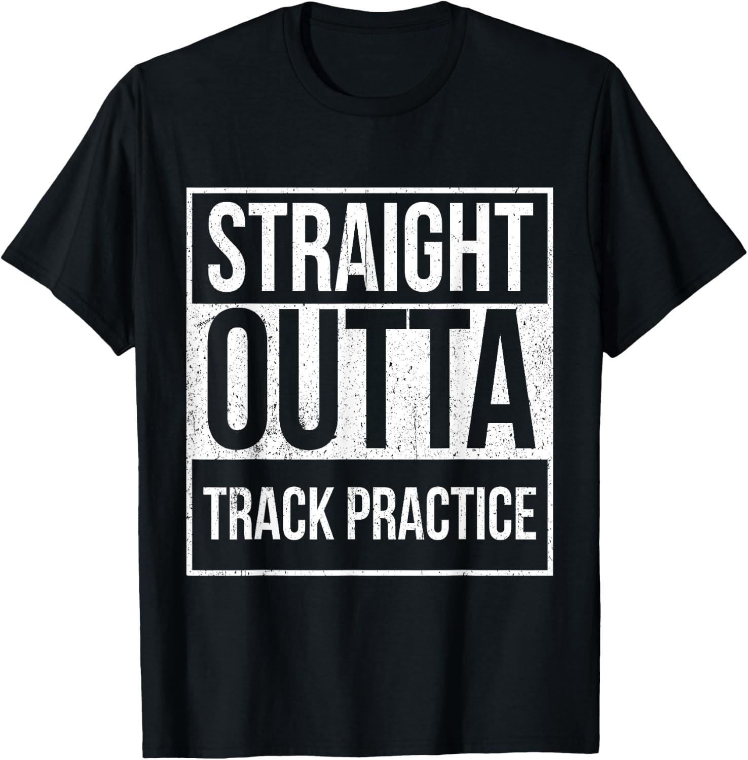 Funny Track and Field Design Straight Outta Track Practice T-Shirt - T-Shirt | Black