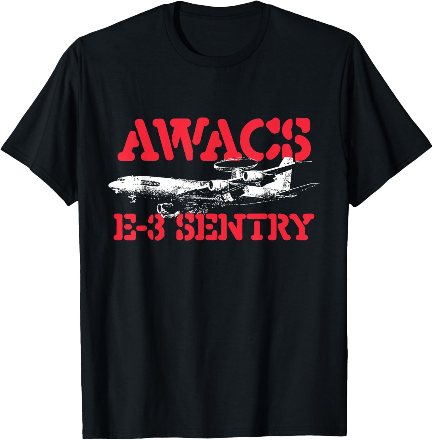 AWACS E-3 Sentry - Military Cargo Aircraft Pilot T-Shirt - T-Shirt | Black