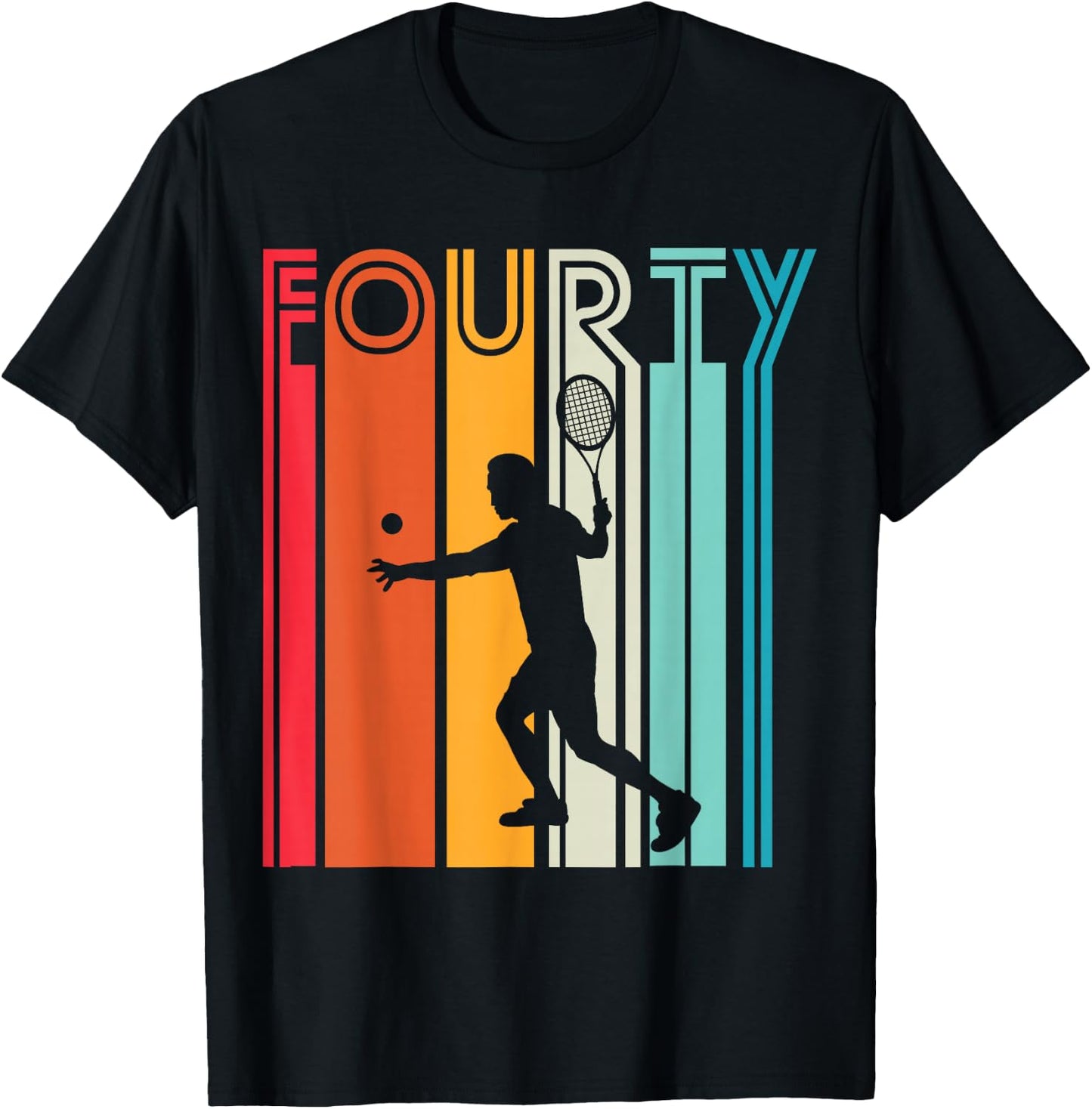 40. Birthday Gift Tennis Sport Retro Tennis Player T-Shirt - T-Shirt | Black