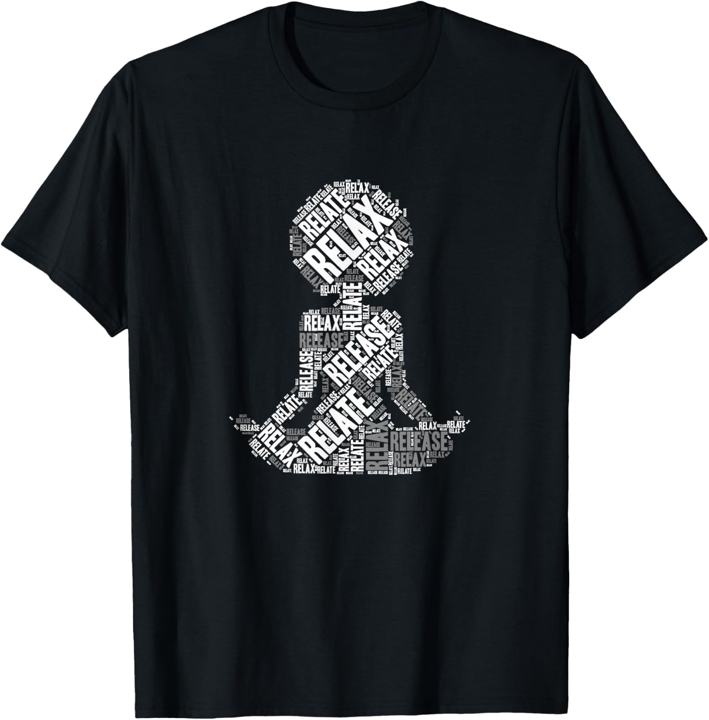 Relax, Relate, Release Afro Yoga T-Shirt - T-Shirt | Black