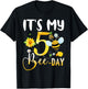 It's My 5th Bee Day - 5 Years Old Birthday Party Girl T-Shirt - T-Shirt | Black